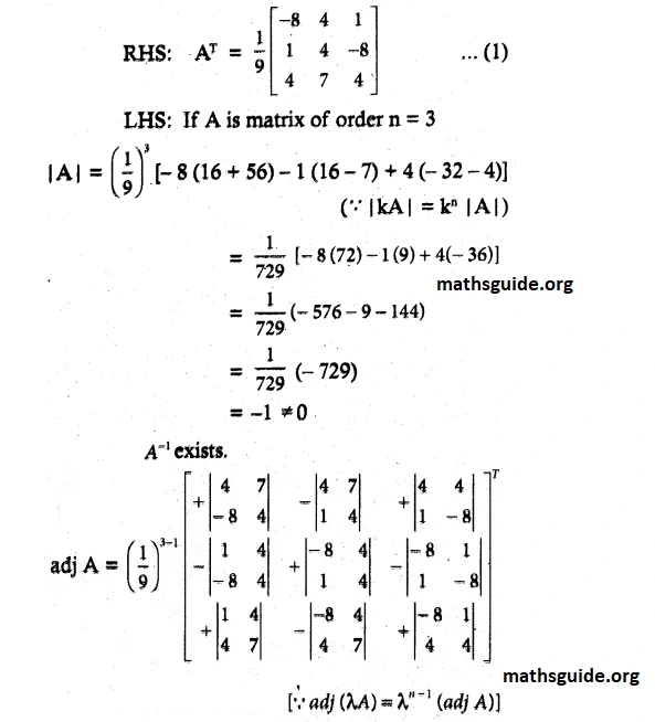 12th Maths Guide Solution Chapter 1 Application Of Matrices and Determinants Exercise 1.1 19 Exe 1.1 11 ii