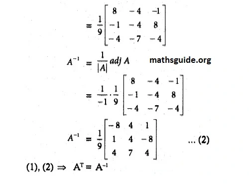 12th Maths Guide Solution Chapter 1 Application Of Matrices and Determinants Exercise 1.1 21 Exe 1.1 11 iv