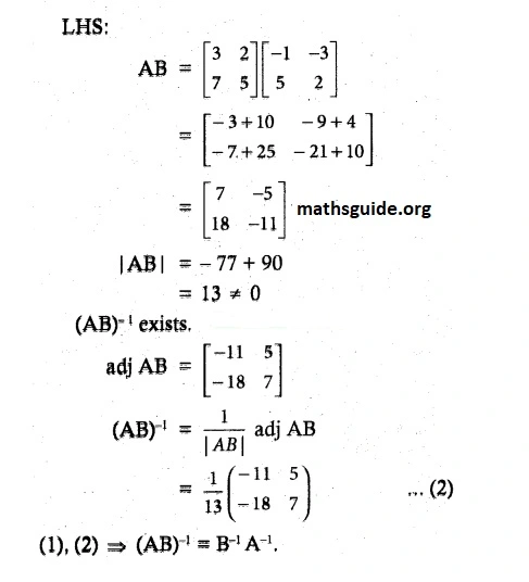 12th Maths Guide Solution Chapter 1 Application Of Matrices and Determinants Exercise 1.1 27 Exe 1.1 14 iv