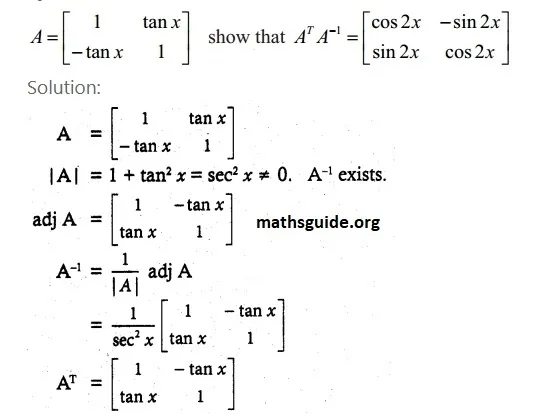 12th Maths Guide Solution Chapter 1 Application Of Matrices and Determinants Exercise 1.1 34 Exe 1.1 18ii