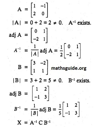 12th Maths Guide Solution Chapter 1 Application Of Matrices and Determinants Exercise 1.1 40 Exe 1.1 20ii