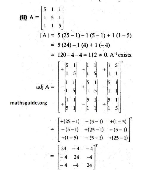 12th Maths Guide Solution Chapter 1 Application Of Matrices and Determinants Exercise 1.1 7 Exe 1.1 7 i