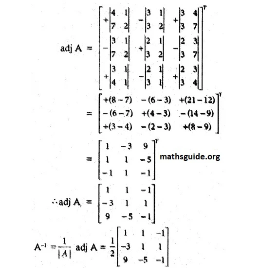 12th Maths Guide Solution Chapter 1 Application Of Matrices and Determinants Exercise 1.1 10 Exe 1.1 8 ii