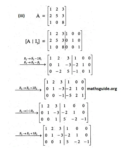 12th Maths Guide Solution Chapter 1: Application of matrices and determinants Exercise 1.2 12 Exe 1.2 4 iii