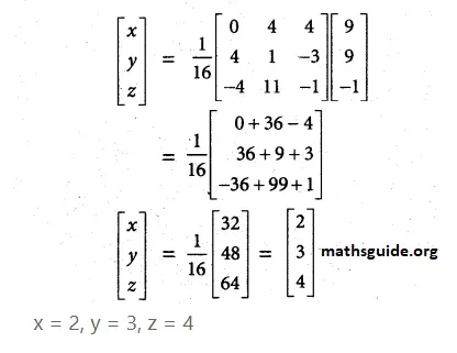 12th Maths Guide Solution Appliaction of matrices and determinants Exercise 1.3 4 Exe 1.3 1 iv