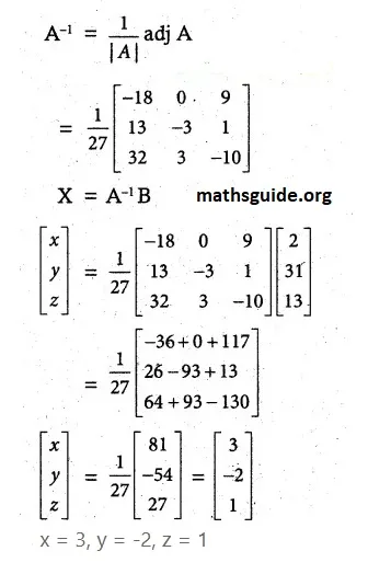 12th Maths Guide Solution Appliaction of matrices and determinants Exercise 1.3 6 Exe 1.3 1 vi