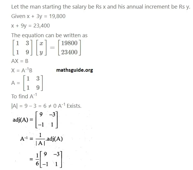 12th Maths Guide Solution Appliaction of matrices and determinants Exercise 1.3 9 Exe 1.3 3 i