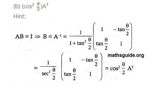 12th Maths Guide Solution Application of Matrices and Determinants Exercise 1.8 26 Exe 1.8 14 ii