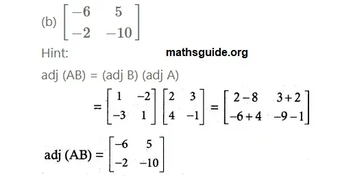 12th Maths Guide Solution Application of Matrices and Determinants Exercise 1.8 32 Exe 1.8 17 ii