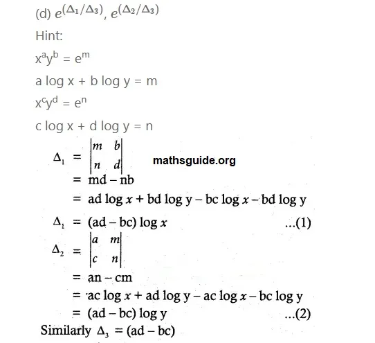 12th Maths Guide Solution Application of Matrices and Determinants Exercise 1.8 36 Exe 1.8 19 ii