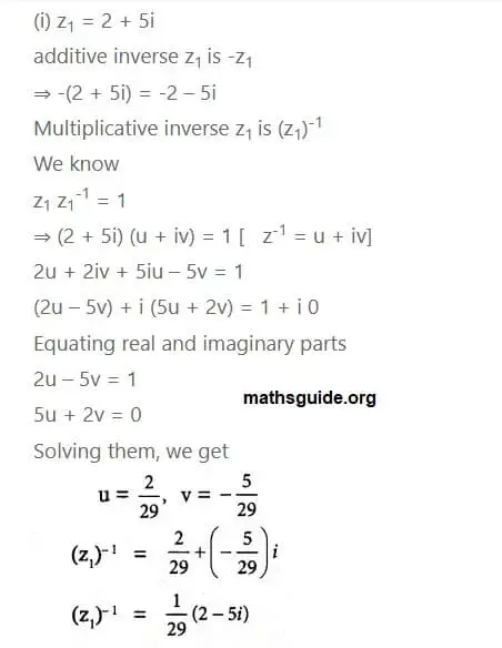 12th Maths Guide Solution Chapter 2 Complex Numbers Exercise 2.3 5 Exe 2.3 3 i