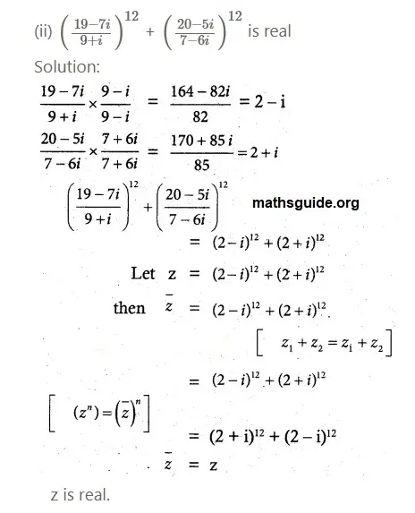 12th Maths Guide Chapter 2 Complex Numbers Exercise 2.4 PDF Solution 17 Exe 2.4 7 ii