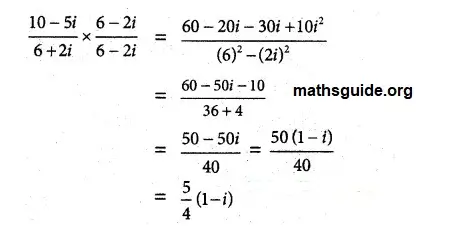 12th Maths Guide Chapter 2 Complex Numbers Exercise 2.4 PDF Solution 4 Exe.2.4 1 iv