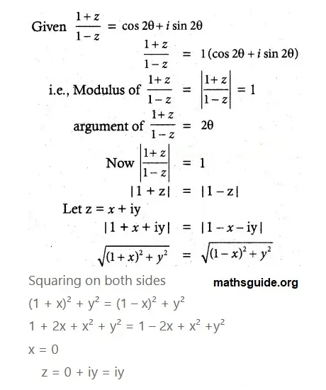 12th Maths Guide Chapter 2 Complex Numbers Exercise 2.7 PDF Solution 16 12th maths guide exe 2.7 4 i ii